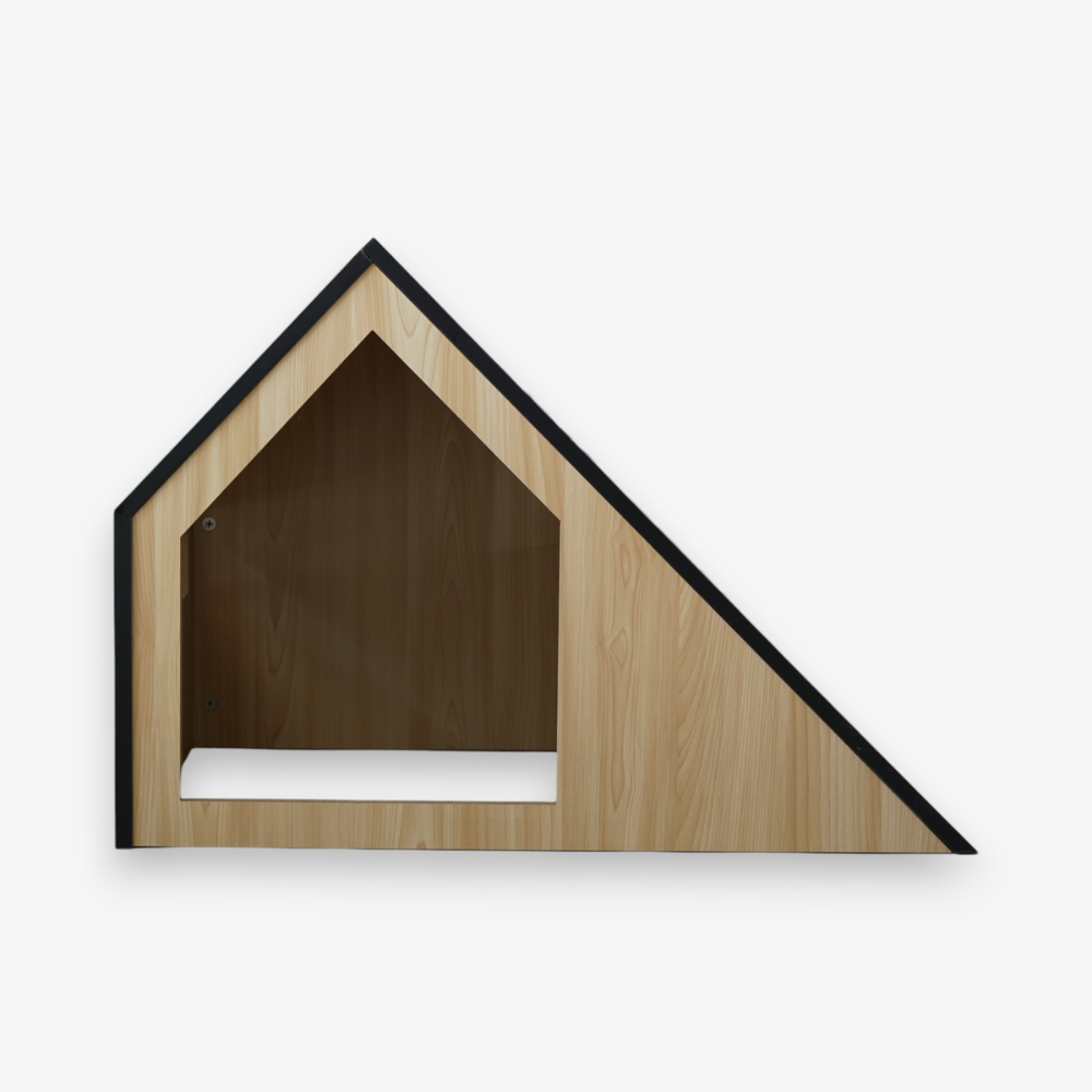 Studio Animaux kattenhuis van hout en katoen zwart 75 x 50 x 53 cm