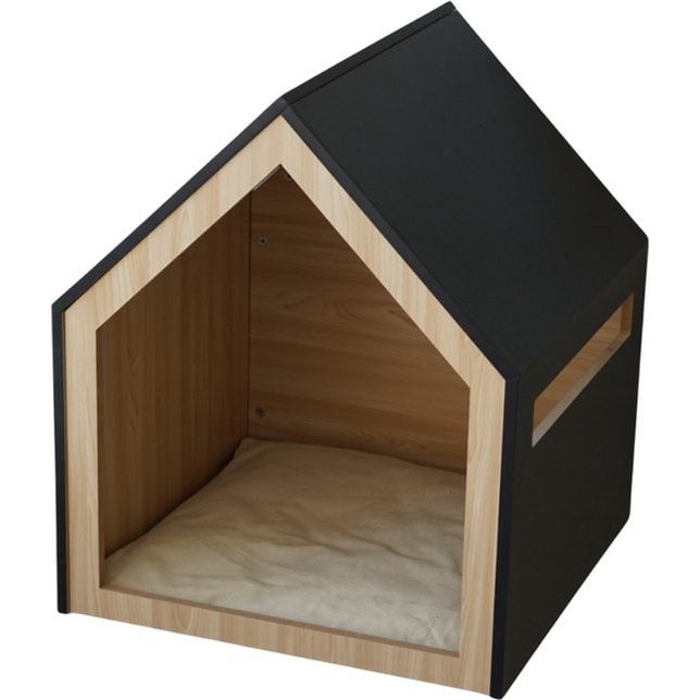 Haustierhaus | Holz | schwarz | 58 x 58 x 65 cm