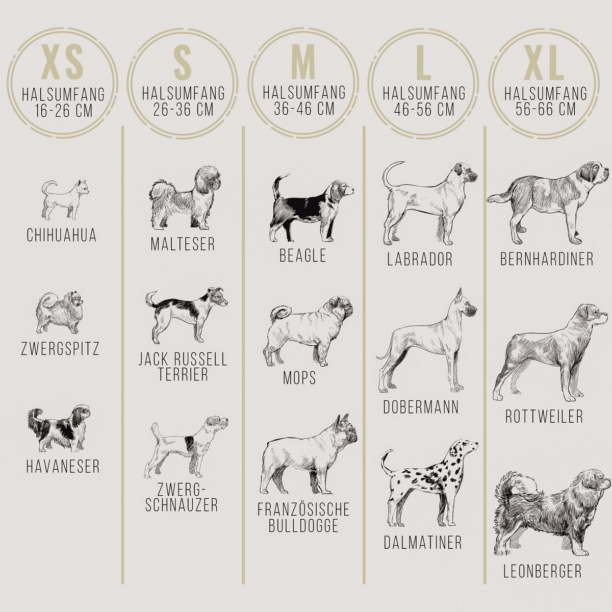 ne&no® set halsband en lijn – veganistisch leer, voor kleine & grote honden bruin + beige