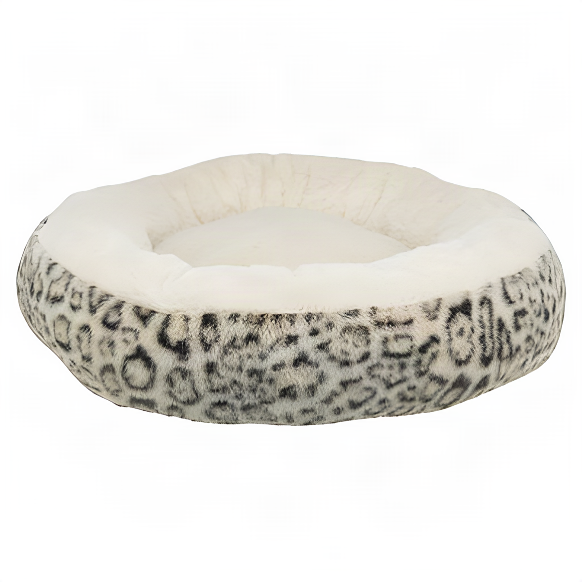 Trixie Hundekorb Leo Weich Rund Plüsch Creme / Panther Print 50 Cm