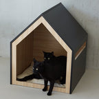 Studio Animaux maison pour animaux en bois noir 58 x 58 x 65 cm