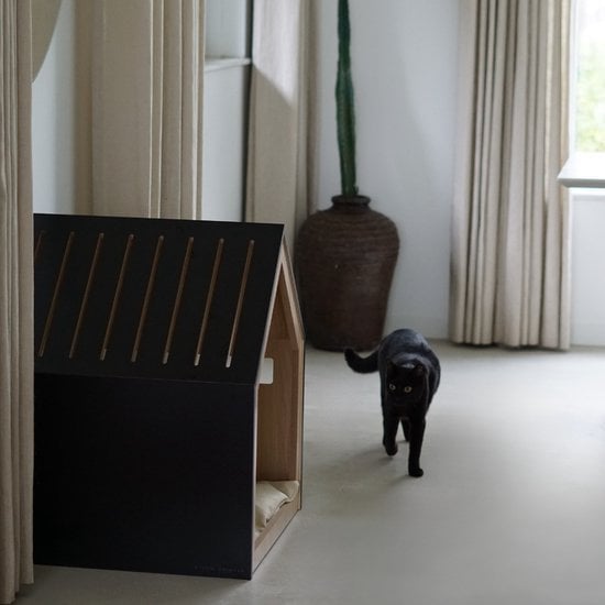 Studio Animaux maison pour animaux en bois noir 58 x 58 x 65 cm