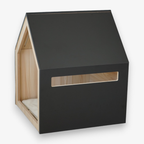 Studio Animaux maison pour chat et niche pour chien en bois et coton noir 58 x 58 x 65 cm