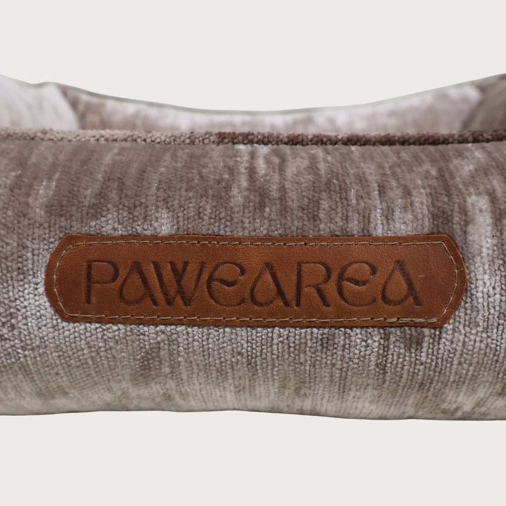 Pawearea Phoebe Luxus-Hundebett – Premium-Samt, handgefertigt in Europa, moderner Designer-Stil