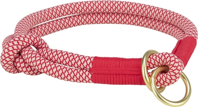 Trixie Weiches Seilhalsband Hund Halbschlupf Rot/Creme