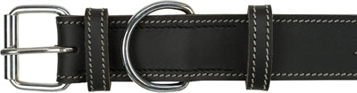 Trixie Rustikal Spitze Leder Halsband Hund Herzschlag Schwarz 34-40X3 Cm