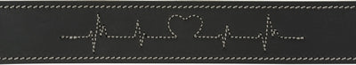 Trixie Rustikal Spitze Leder Halsband Hund Herzschlag Schwarz 34-40X3 Cm