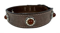 Sazzz Zzzsazzz Halsband Hund Boho Schatz Stein Vintage Leder Braun 42-50X3.5 Cm