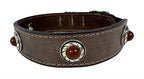 Sazzz Zzzsazzz Halsband Hund Boho Schatz Stein Vintage Leder Braun 42-50X3.5 Cm