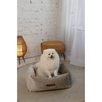 Pawearea Luxury Dog Bed SAPPHIRE – Sculptural Marble-Effect Velvet, Orthopaedic Support, Handmade in Europe