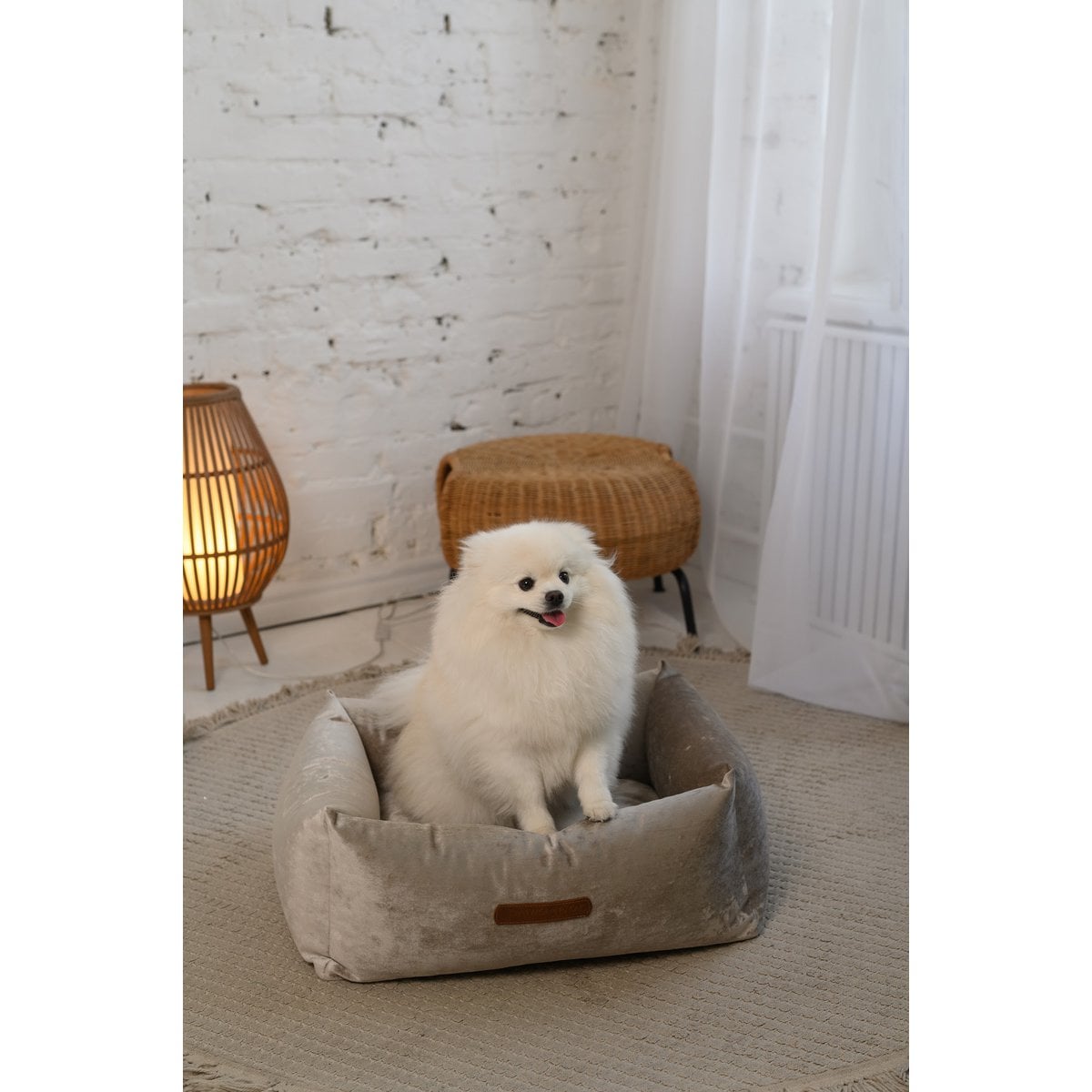 Pawearea Luxury Dog Bed SAPPHIRE – Sculptural Marble-Effect Velvet, Orthopaedic Support, Handmade in Europe