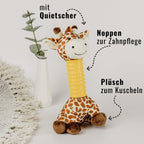 ne&no® hondenspeelgoed giraf, knuffel + kauwspeelgoed + piepertje