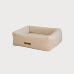Pawearea lit de luxe pour chien CAPRICE – architecture douce, tissu d'ameublement haut de gamme, fait main en Europe