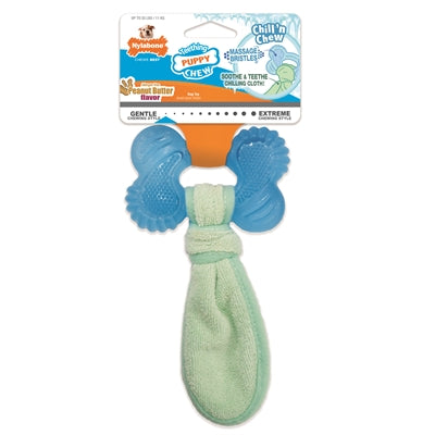 Nylabone Gefrierknochen Für Welpen Mit Waschlappen Erdnussbuttergeschmack Mittel Bis Zu 16 Kg