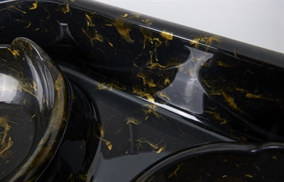 Savic Butler Futter- Und Trinkschale Mit Tablett Marmor Schwarz/Gold 45X36X8 Cm 2X300 Ml