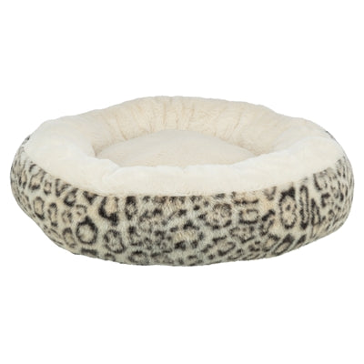 Trixie Hundekorb Leo Weich Rund Plüsch Creme / Panther Print 50 Cm