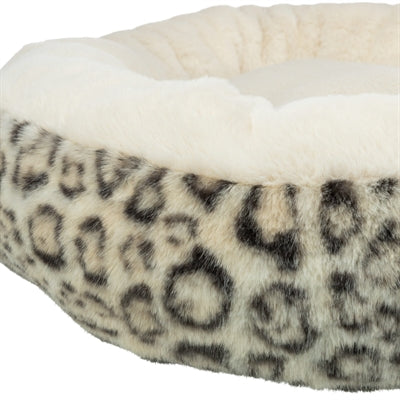 Trixie Hundekorb Leo Weich Rund Plüsch Creme / Panther Print 50 Cm
