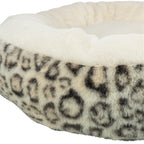 Trixie Hundekorb Leo Weich Rund Plüsch Creme / Panther Print 50 Cm