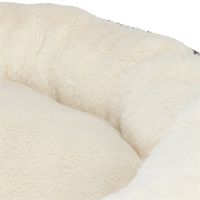 Trixie Hundekorb Leo Weich Rund Plüsch Creme / Panther Print 50 Cm