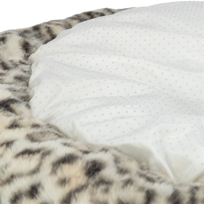 Trixie Hundekorb Leo Weich Rund Plüsch Creme / Panther Print 50 Cm