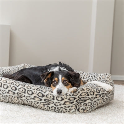 Trixie Hundekorb Leo Eckig Panther Print Creme