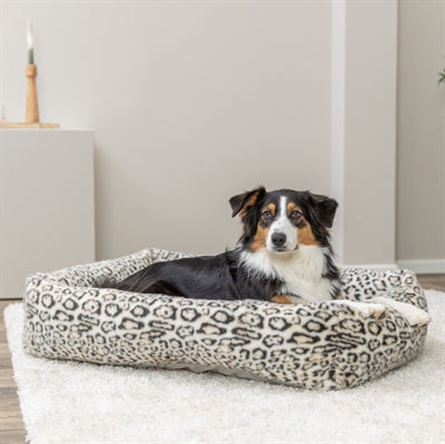 Trixie Hundekorb Leo Eckig Panther Print Creme