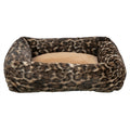 Trixie Hundekorb Leo Eckig Panther Print Braun