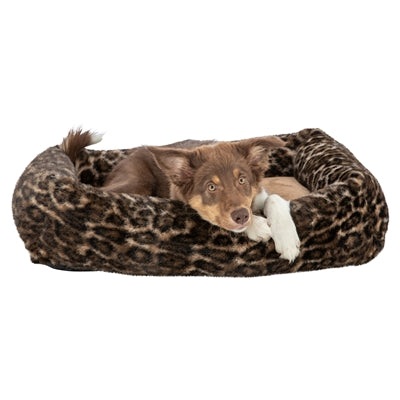 Trixie Hundekorb Leo Eckig Panther Print Braun