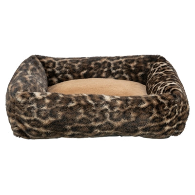 Trixie Hundekorb Leo Eckig Panther Print Braun