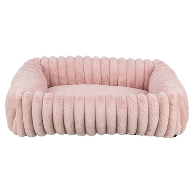 Trixie Hundekorb Lonni Eckig Gerippt Samt Rosa