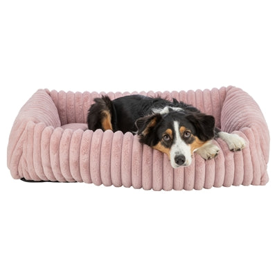 Trixie Hundekorb Lonni Eckig Gerippt Samt Rosa