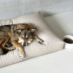 Studio Animaux hondenkussen katoen EPS-parelvulling vanille maat L 130 x 90 x 15 cm