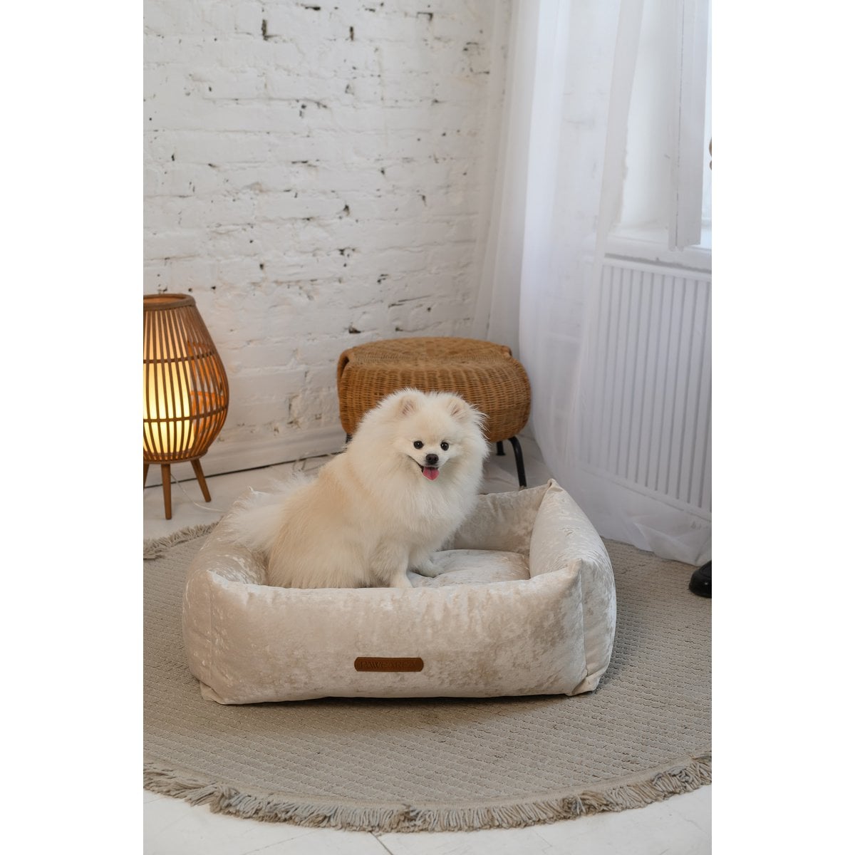 Pawearea Luxus-Hundebett SAPPHIRE – Skulpturaler Marmorsamt, orthopädische Unterstützung, handgefertigt in Europa