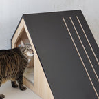 Studio Animaux Katzenhaus | Holz | schwarz | 75 x 50 x 53 cm