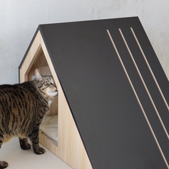 Studio Animaux Katzenhaus | Holz | schwarz | 75 x 50 x 53 cm
