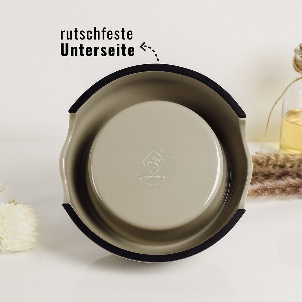 ne&no® voerbak - set van 2 - voor honden en katten - taupe [mt. S / M / L]