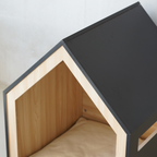 Studio Animaux maison pour chat et niche pour chien en bois et coton noir 58 x 58 x 65 cm