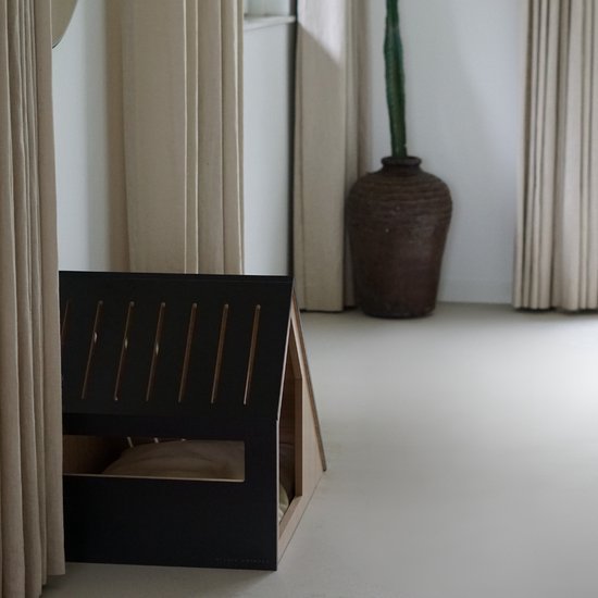 Studio Animaux Katzenhaus | Holz | schwarz | 75 x 50 x 53 cm