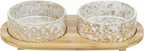 Trixie Set Futternapf / Wassernapf Keramik / Bambus Weiss / Natur