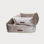Pawearea Luxury Dog Bed SAPPHIRE – Sculptural Marble-Effect Velvet, Orthopaedic Support, Handmade in Europe