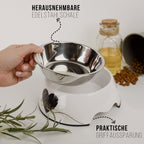 ne&no Feeding Bowl Set of 2 for Large Dogs [Unique Design by NE&NO], 'Love' Design