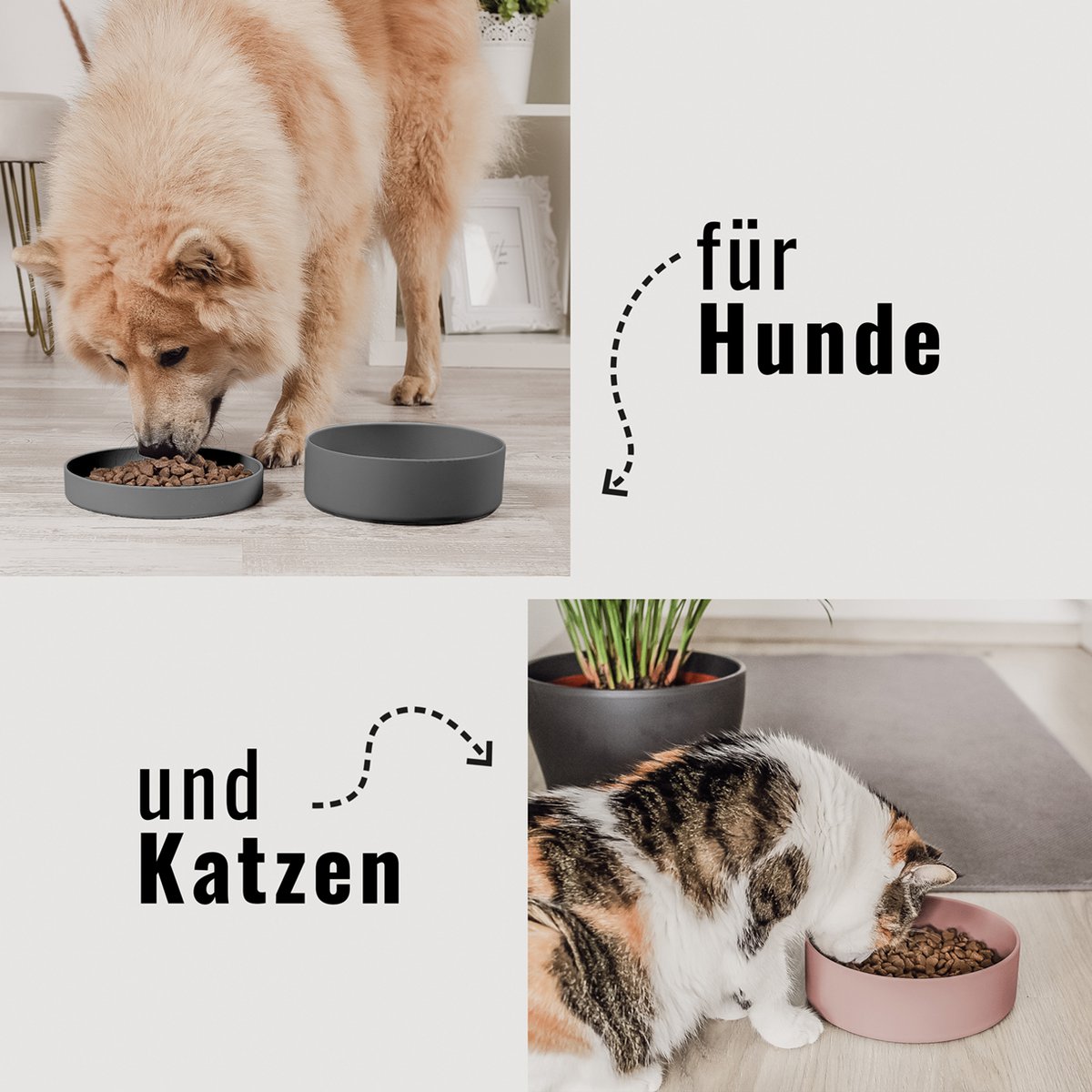 ne&no® siliconen voerbak met deksel - 3 in 1 voor honden en katten