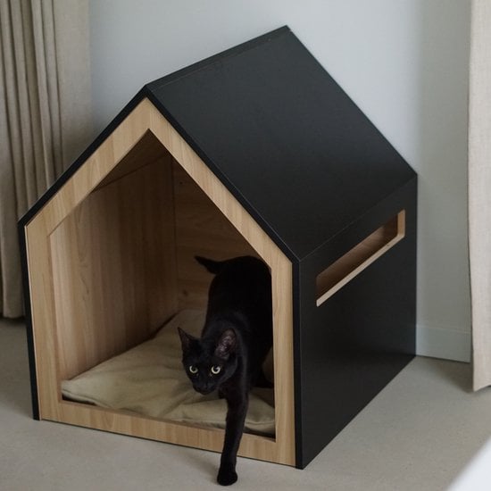 Studio Animaux maison pour animaux en bois noir 58 x 58 x 65 cm