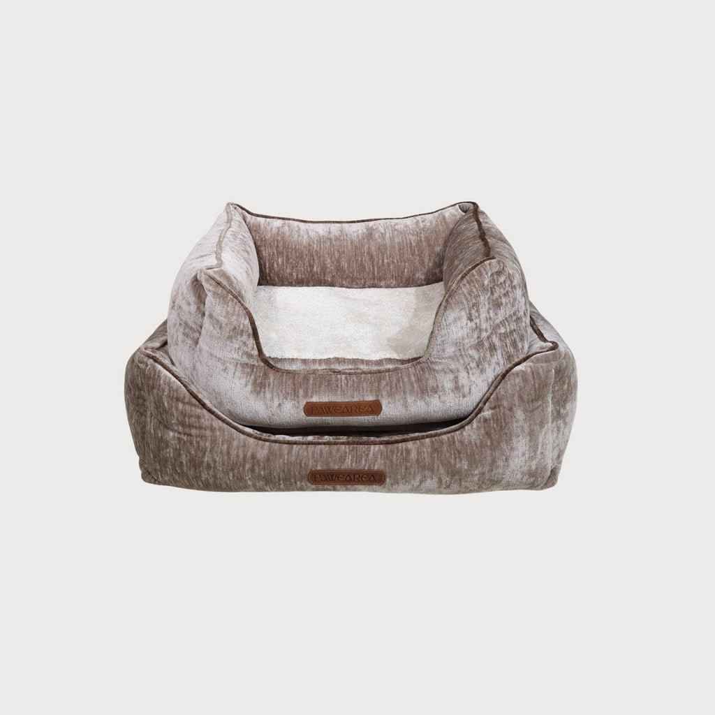 Pawearea Phoebe Luxus-Hundebett – Premium-Samt, handgefertigt in Europa, moderner Designer-Stil