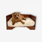 Studio Animaux Hundebett mit Baumwollkissen | Holz | size S | 58 x 37.5 cm