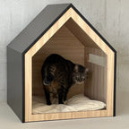 Studio Animaux maison pour animaux en bois noir 58 x 58 x 65 cm