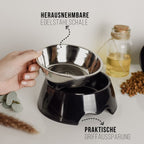 ne&no® voerbak - set van 2 - voor honden en katten - zwart [mt. S / M / L]