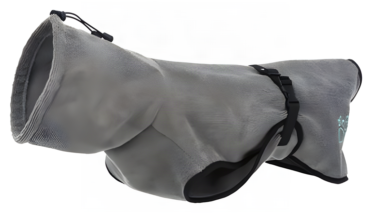 Hunde-Bademantel Frottee, Grau