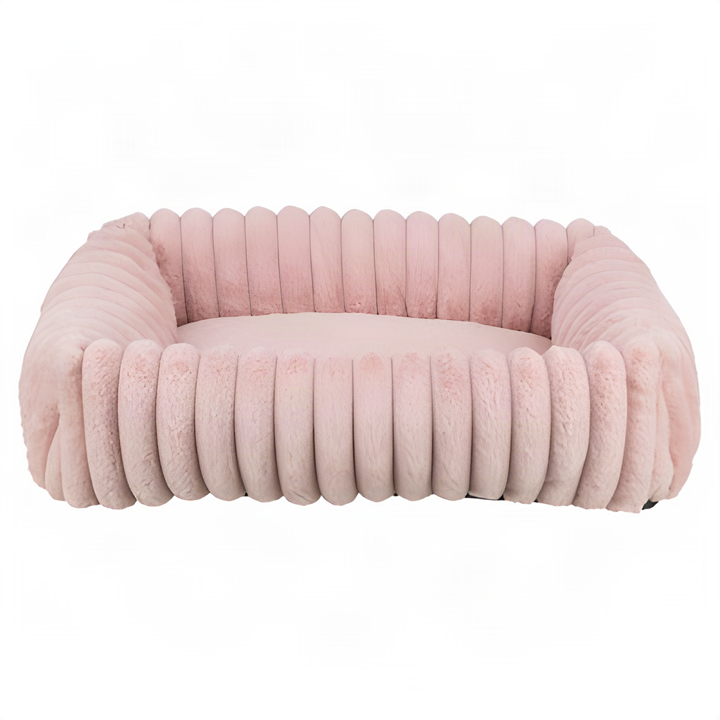 Hundebett Lonni Samt gerippt, Rosa