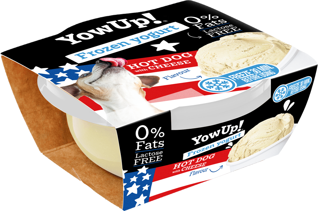YowUp! Frozen Yoghurt Hot dog mit Käse